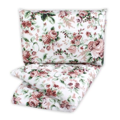 Bavlněné obliečky 140 x 200 - Ruže, biela