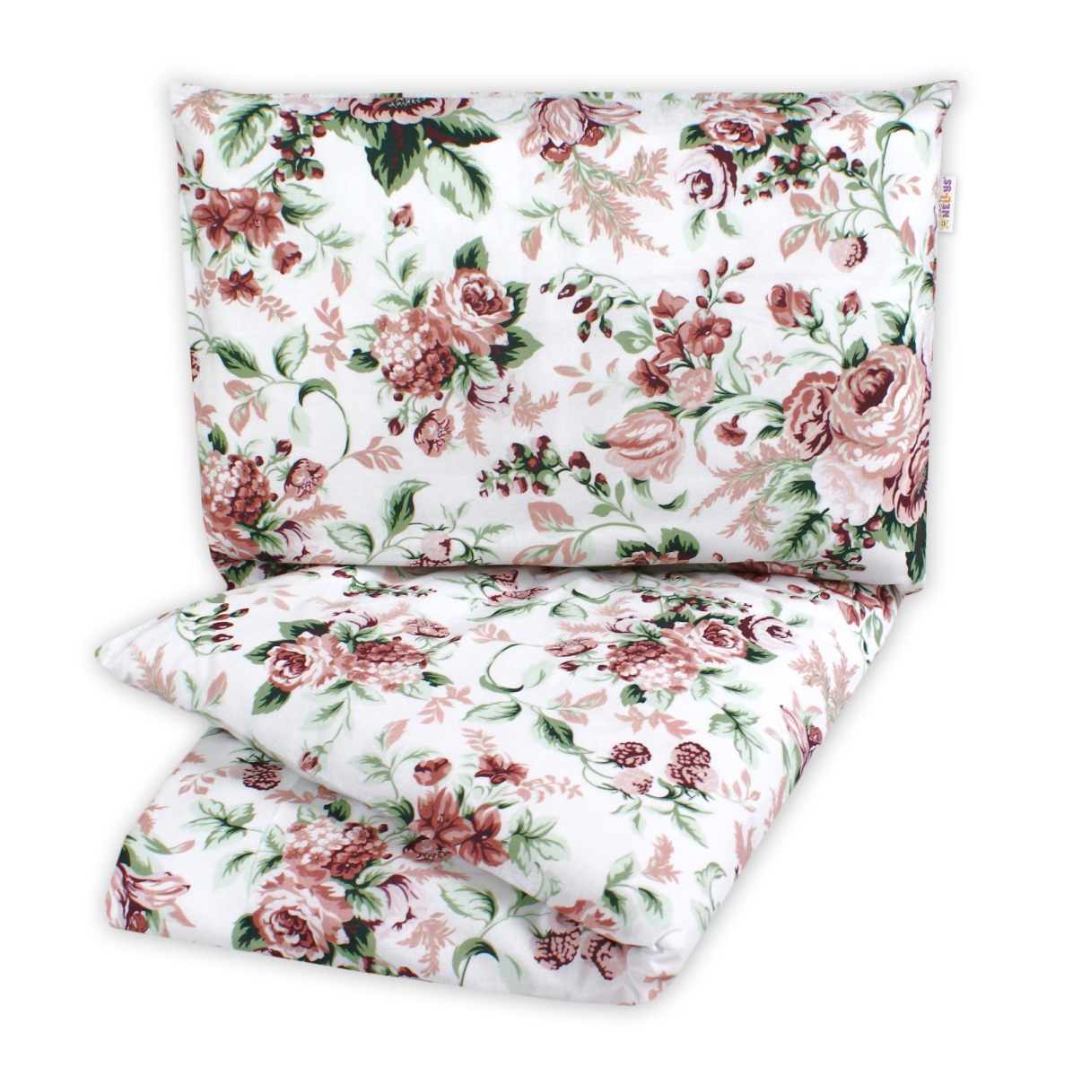 Bavlněné obliečky 140 x 200 - Ruže, biela