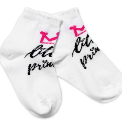 Bavlnené ponožky Little princess - biele, veľ. 122/128