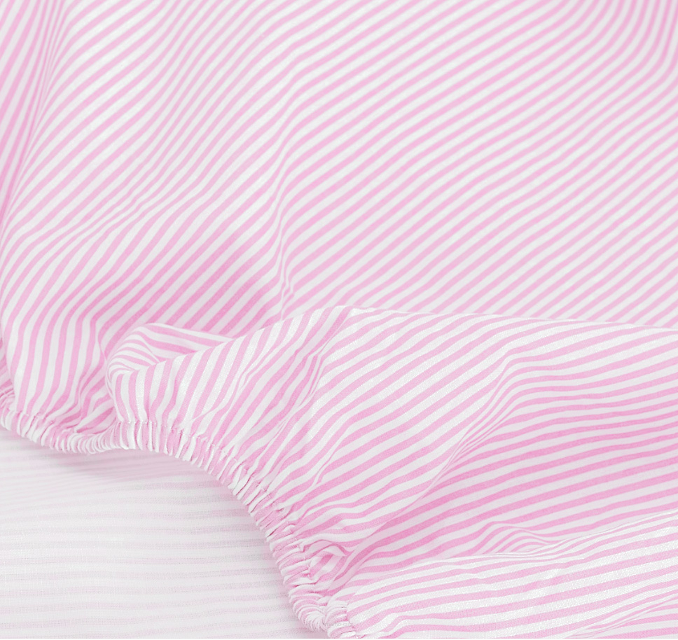Bavlněné prestieradlo do postielky 60x120cm - ružový jemný prúžok