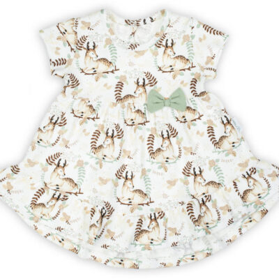 Bavlnené šatôčky kr. rukáv Bambi, Nicol, krémové, veľ. 80