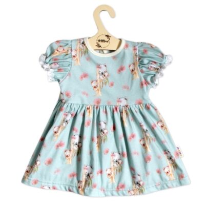 Bavlnené šatôčky s ozdobným rukávom Koala, Baby Nellys, sv. modré, veľ. 92