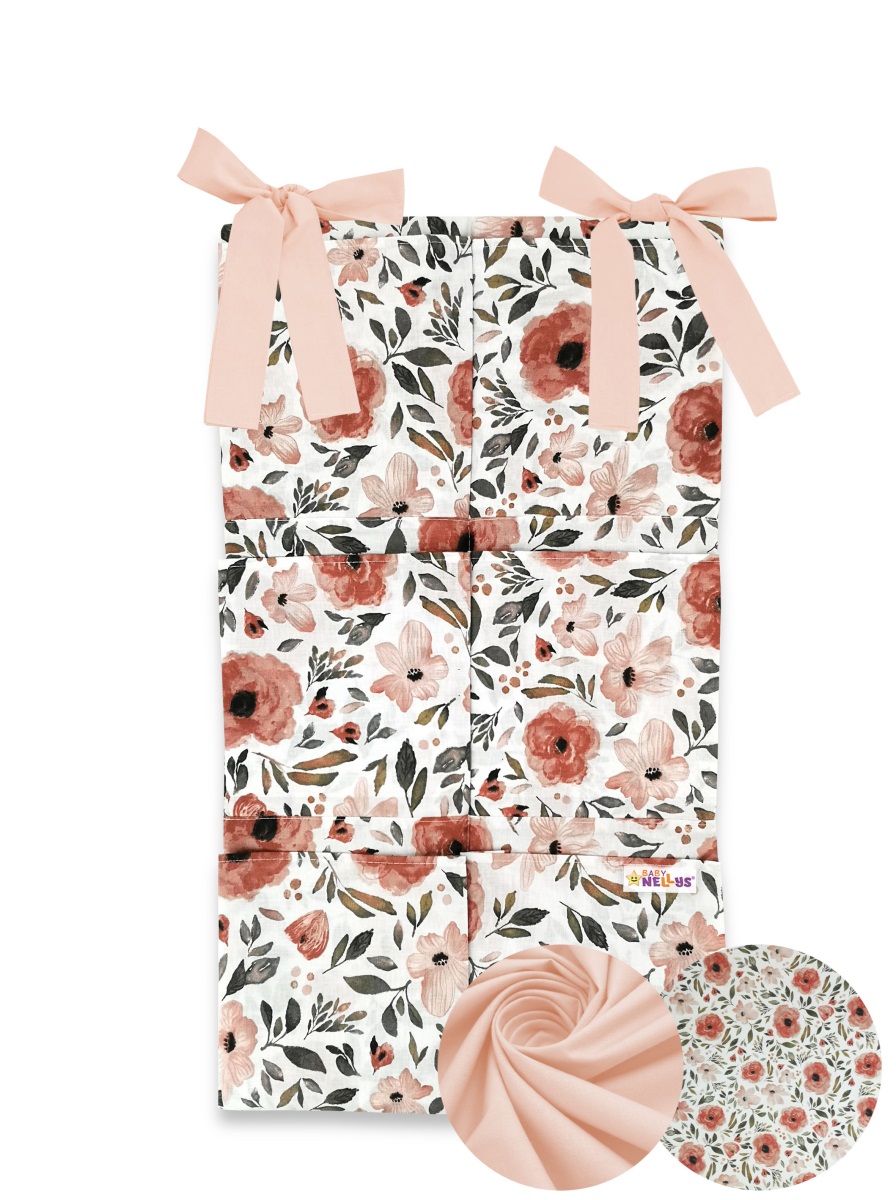 Baby Nellys: Bavlnený vreckár na postieľku (Begónie)