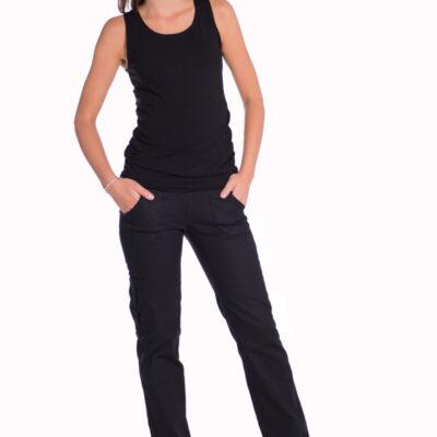 Be MaaMaa Bavlnené, tehotenské nohavice s vreckami - čierne, vel´. XXXL