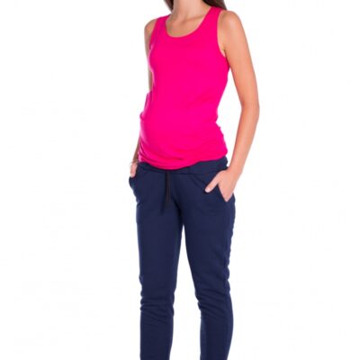 Be MaaMaa Moderné tehotenské tepláky s odnímateľným pásom - granat, vel´. L