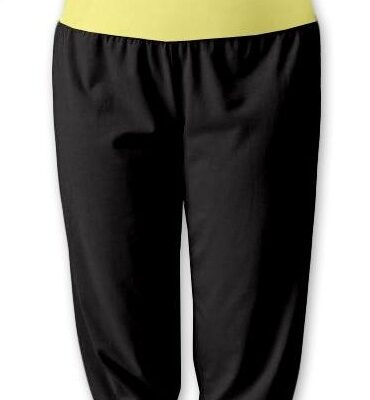 Be MaaMaa Športové 3/4 legíny CAPRI - čierne / žlté