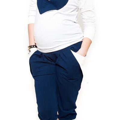 Be MaaMaa Športové, elegantné 3/4 nohavice Tessi - grantové, veľ. S