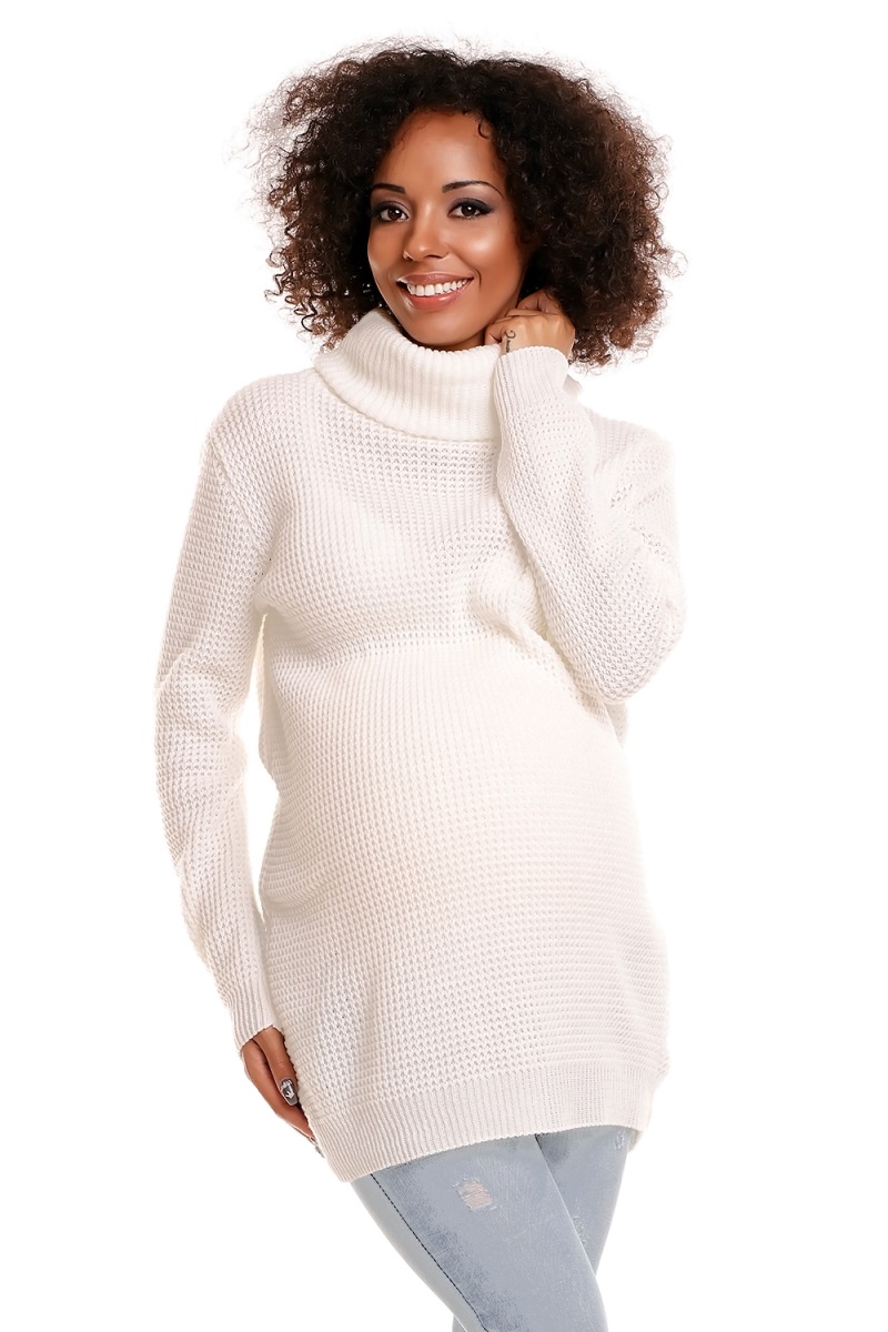 Be MaaMaa: Biely svetrík s rolákom POLY