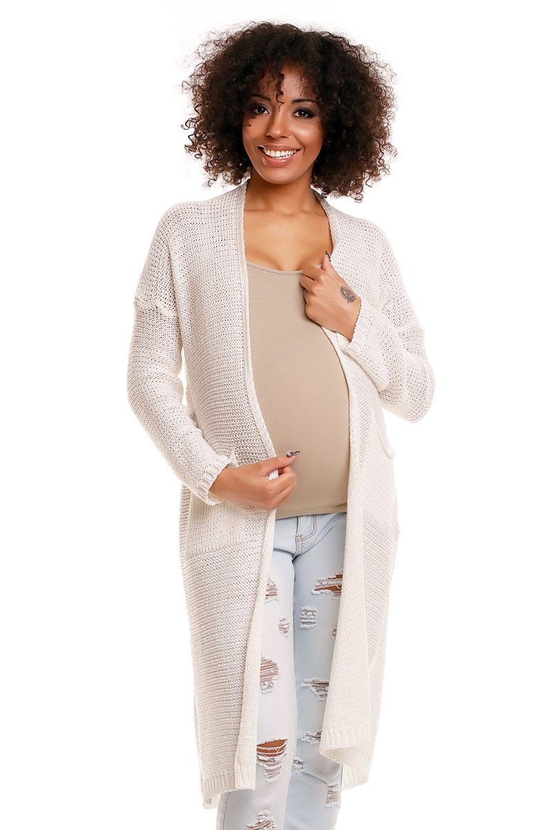 Be MaaMaa: Biely sveter s vreckami MERY