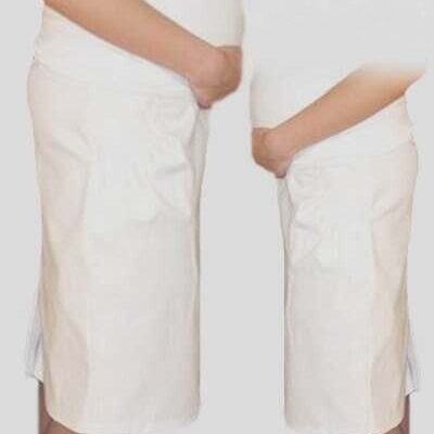 Be MaaMaa Tehotenská športová sukňa s vreckami - biela, vel´. L