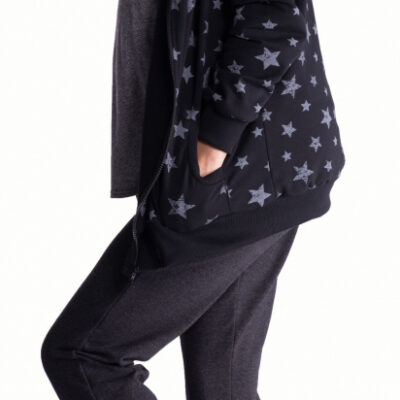 Be MaaMaa Tehotenská súprava 3 dielna s potlačou - grafit