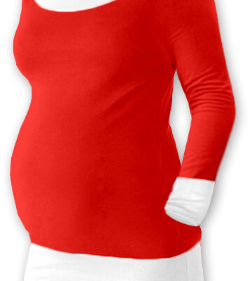 Be MaaMaa Tehotenská tunika DUO - červená / biela