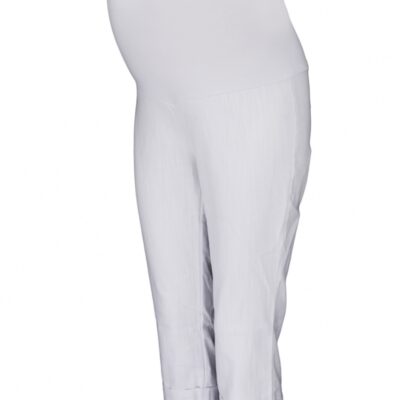 Be MaaMaa Tehotenské 3/4 nohavice s elastickým pásom - biele, vel´. XL