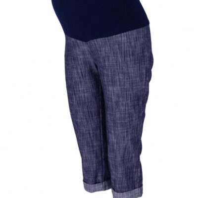 Be MaaMaa Tehotenské 3/4 nohavice s elastickým pásom - granat/melírované, vel´. M