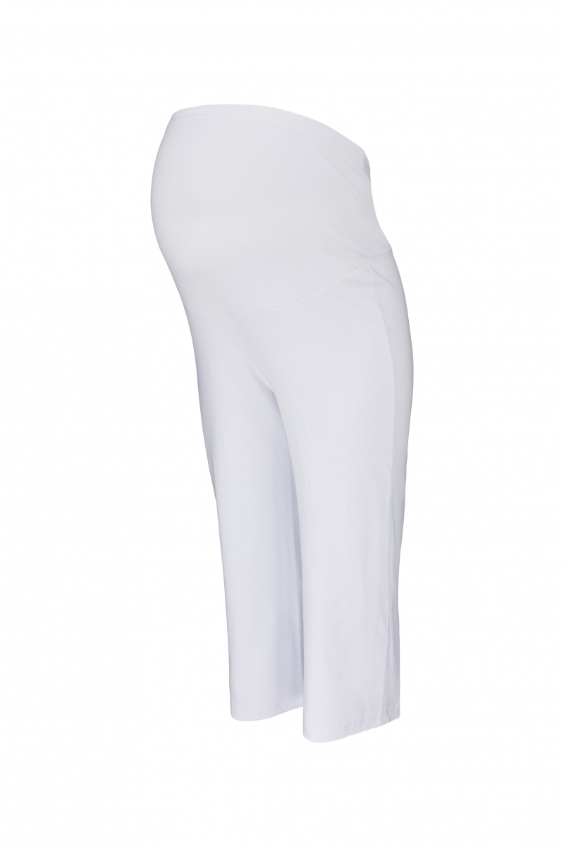 Be MaaMaa Tehotenské 3/4 tepláky s elastickým pásom - biele, vel´. L