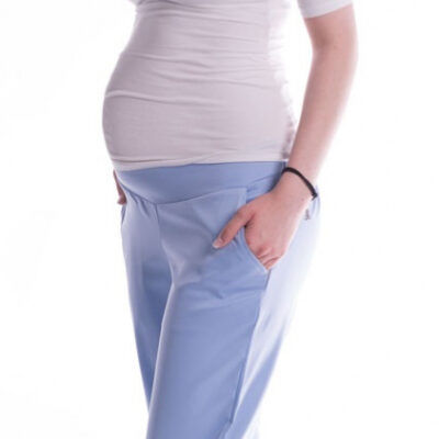 Be MaaMaa Tehotenské 7/8 bedrové nohavice - svetle modre