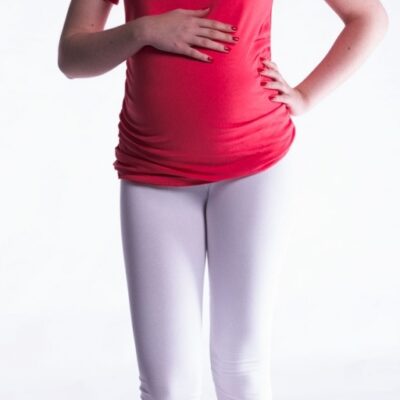 Be MaaMaa Tehotenské farebné legíny 3/4 dĺžky - biela, veľ. M