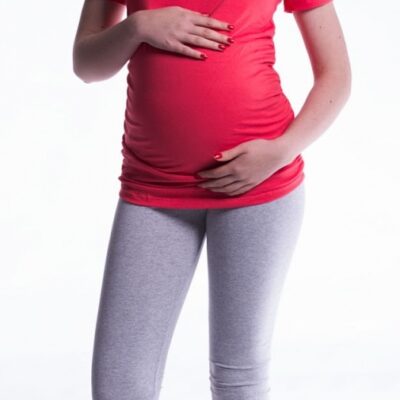 Be MaaMaa Tehotenské farebné legíny 3/4 dĺžky - šedá, vel. XL