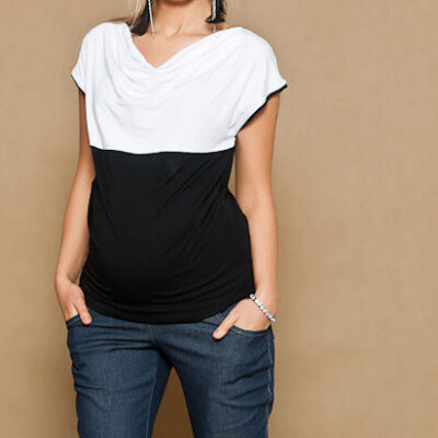 Be MaaMaa Tehotenské JEANS 3/4 - granátové, vel. XS