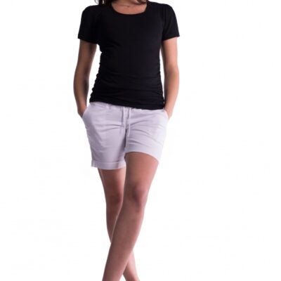 Be MaaMaa Tehotenské kraťasy s elastickým pásom - biele, vel´. XL