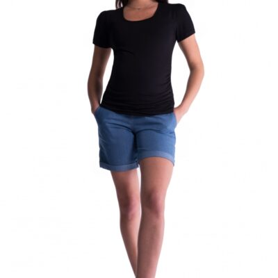 Be MaaMaa Tehotenské kraťasy s elastickým pásom - sv. modrá, vel´. XXXL