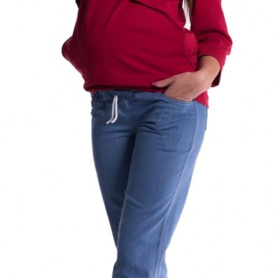 Be MaaMaa Tehotenské nohavice -  svetly jeans