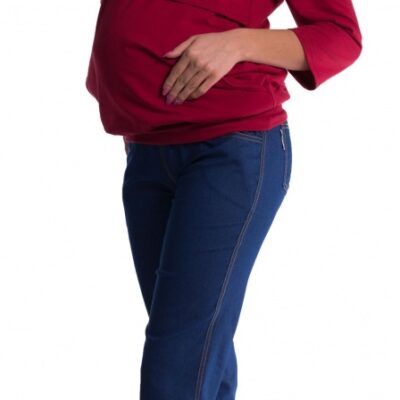 Be MaaMaa Tehotenské nohavice -  tmavý jeans