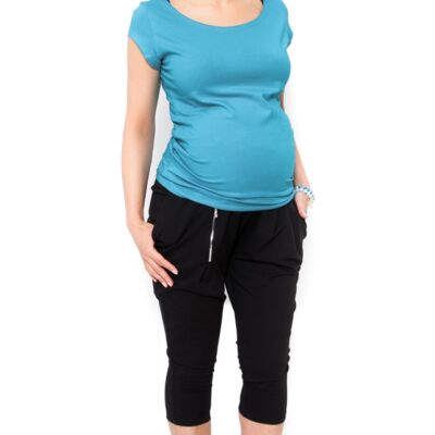 Be MaaMaa Tehotenské nohavice Tonya 3/4 - čierne, vel. S