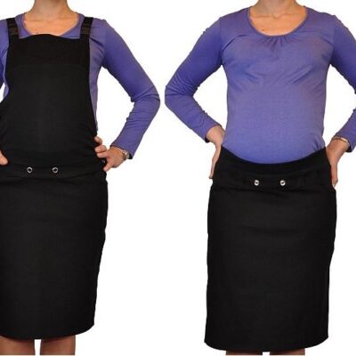 Be MaaMaa Tehotenské šaty / sukne s trakmi - čierne