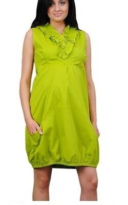 Be MaaMaa Tehotenské šaty TULIPÁNEK - limetka