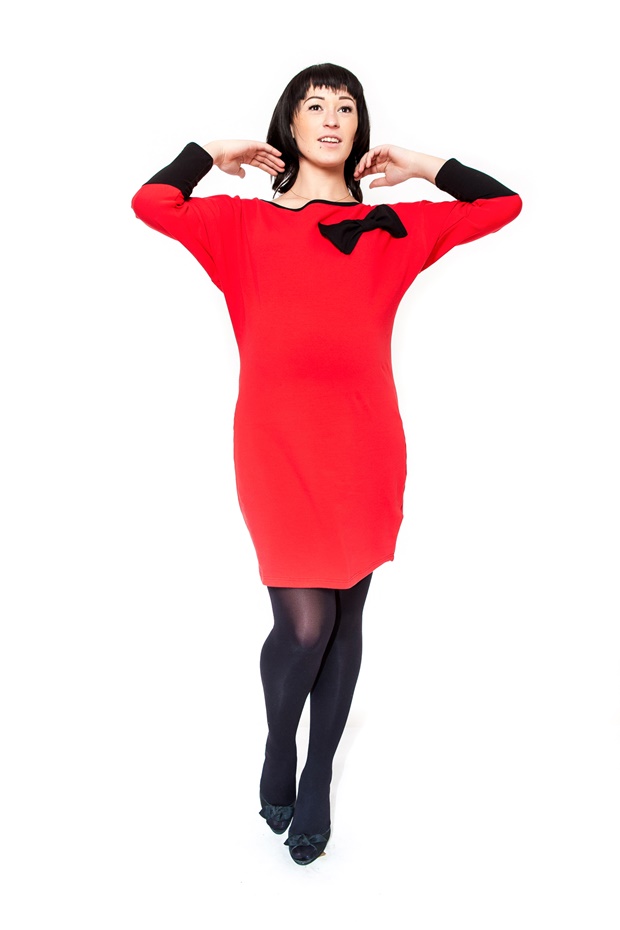 Be MaaMaa Tehotenské šaty / tunika EMMA - červená