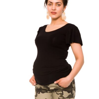 Be MaaMaa Tehotenské teplákové kraťasy Camo - maskáčové, vel´. S