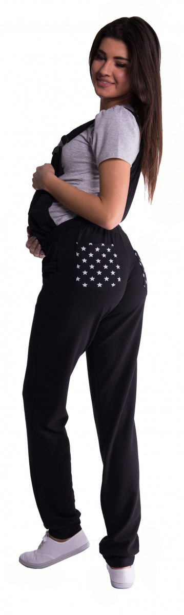 Be MaaMaa Tehotenské teplákové nohavice s trakmi - bordó