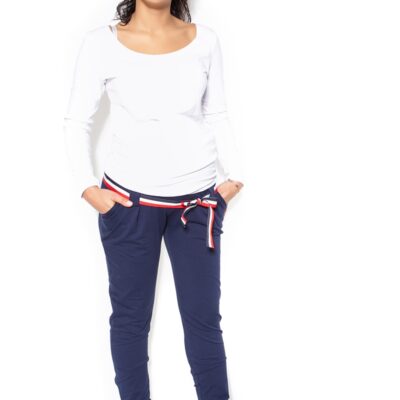 Be MaaMaa Tehotenské tepláky, nohavice MOMY - tm. modré