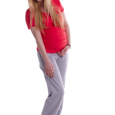 Be MaaMaa Tehotenské tepláky - sivý melír, vel´. XL
