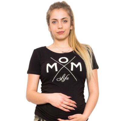Be MaaMaa Tehotenské triko - Mom Live - čierna, vel. XL