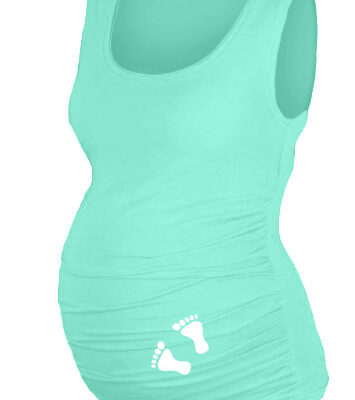 Be MaaMaa Top, tielko Dana s potlačou Nožičiek, vel. L/XL - mäta