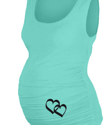 Be MaaMaa Top, tielko Dana s potlačou srdiečok - mäta, vel´. L/XL