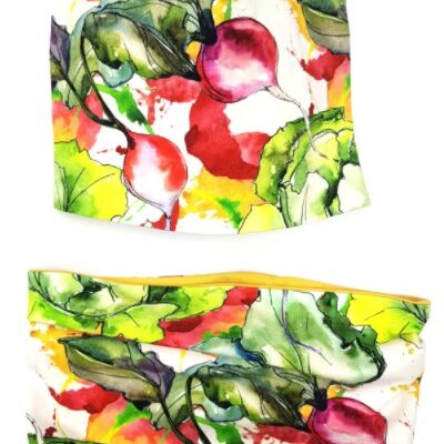 BEXA Jarná dvvojvrstvá čiapka + komín, Vegetables, viacfarebná