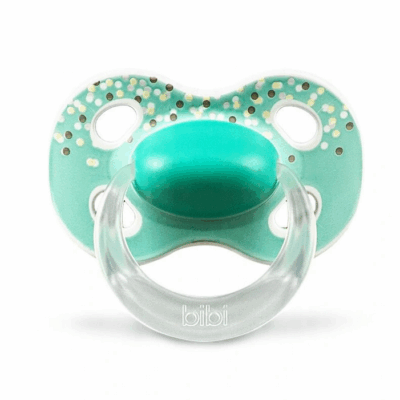 BIBI: Silikónový cumlík Bodky 6-16m (tyrkysový)