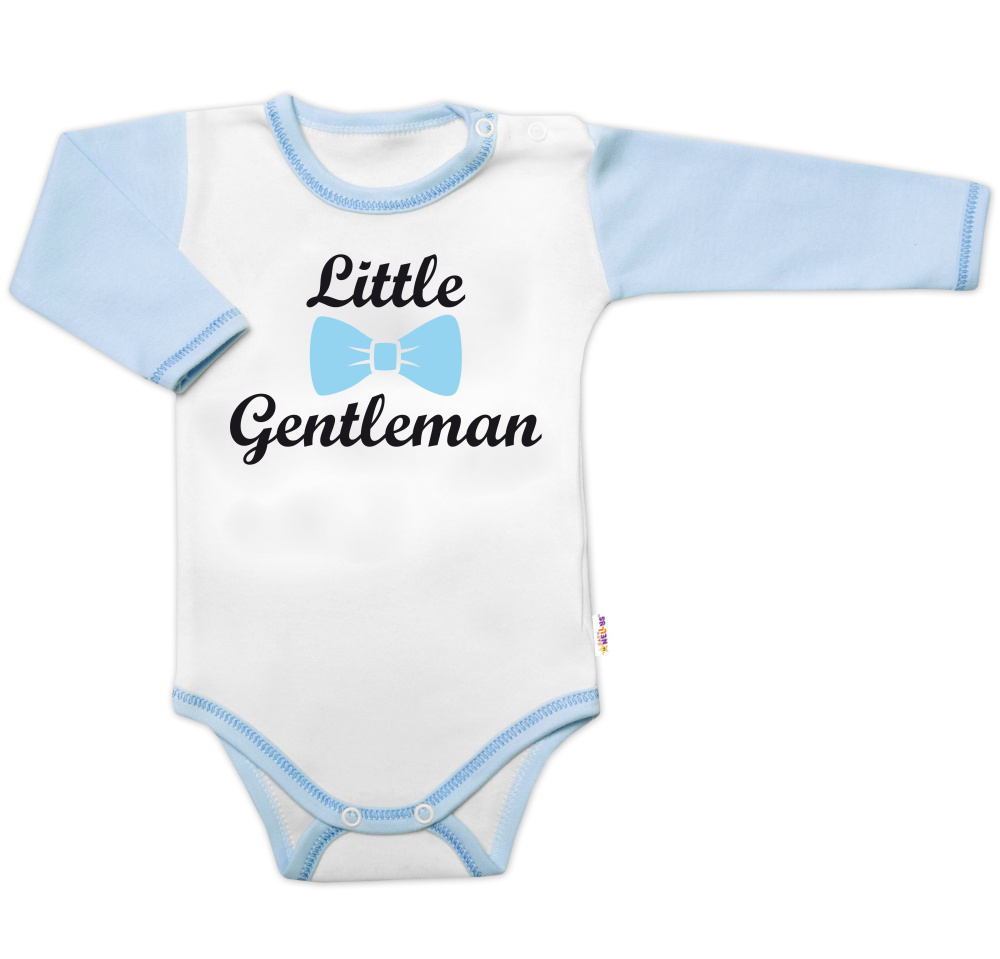 Body dl.rukáv s vtip. textom Baby Nellys, Little Gentleman, chalan, veľ. 74