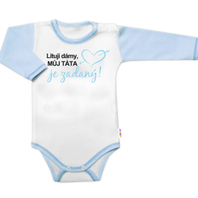 Body dl.rukáv s vtip. textom Baby Nellys, Lituji dámy, můj táta je zadaný, veľ. 86