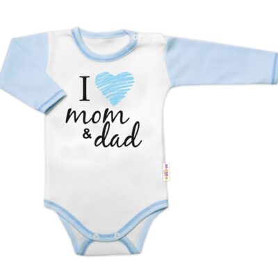 Body dlhý rukáv Baby Nellys, I love mom & dad, kluk, veľ. 80