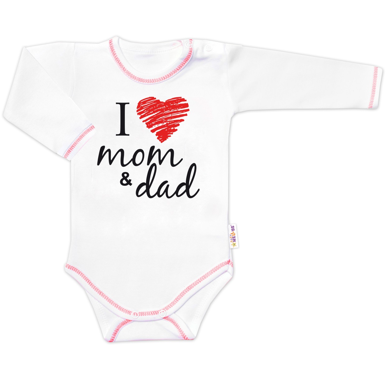 Body dlhý rukáv Baby Nellys, I love mom & dad, veľ. 68