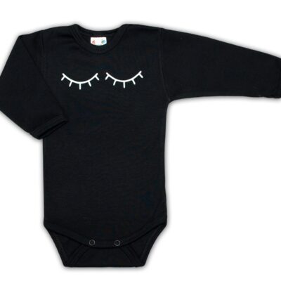 Body dlhý rukáv Dejna Spiace oči - čierne, vel. 68