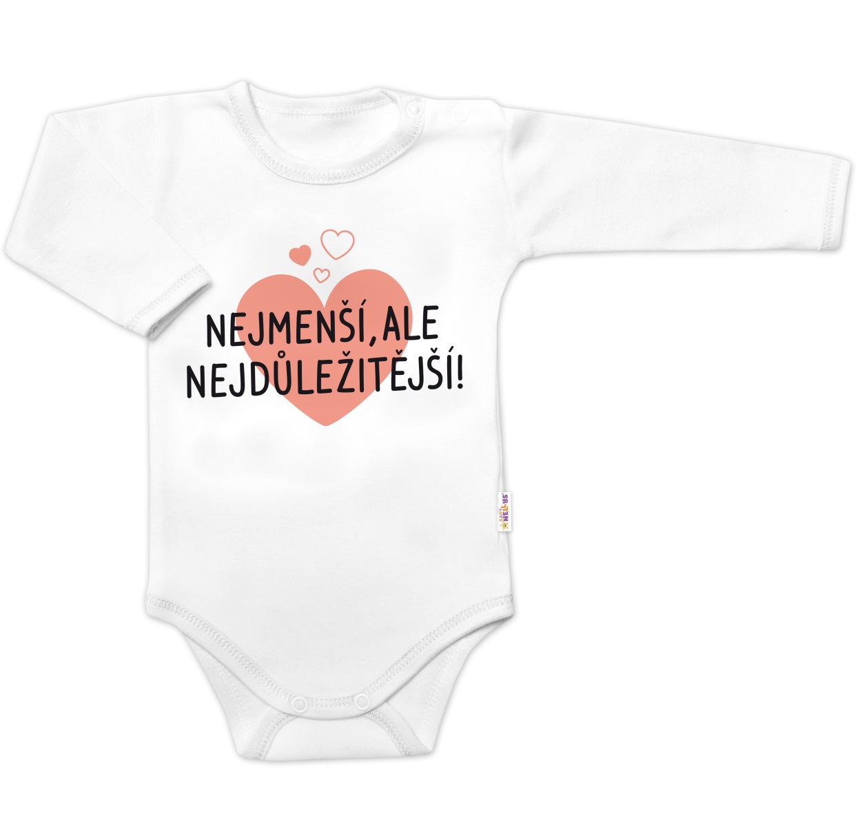 Body dlhý rukáv, Nejmenší, ale nejdůležitější, Baby Nellys, biele