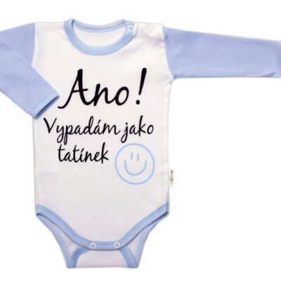 Body dlhý rukáv s vtipným textom Baby Nellys, Ano! Vypadám jako tatínek, kluk, veľ. 80
