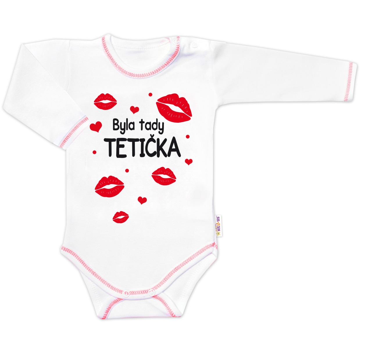 Body dlhý rukáv s vtipným textom Baby Nellys, Byla tady tetička