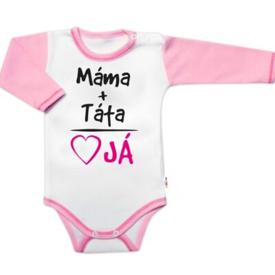 Body dlhý rukáv s vtipným textom, Máma+Táta, holka