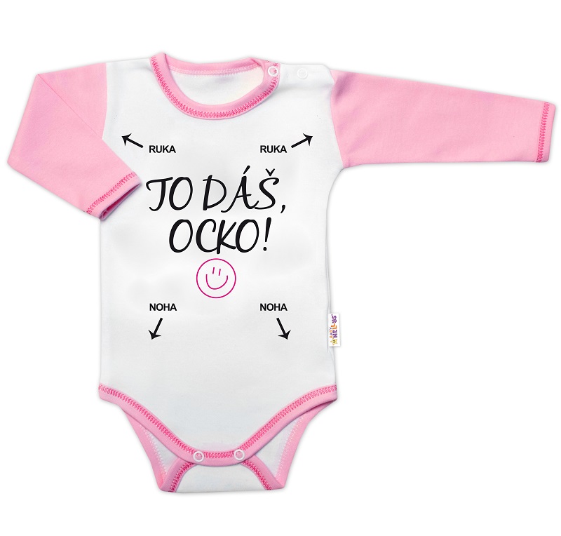 Body dlhý rukáv s vtipným textom, TO DÁŠ OCKO, VEĽ. 80, holka